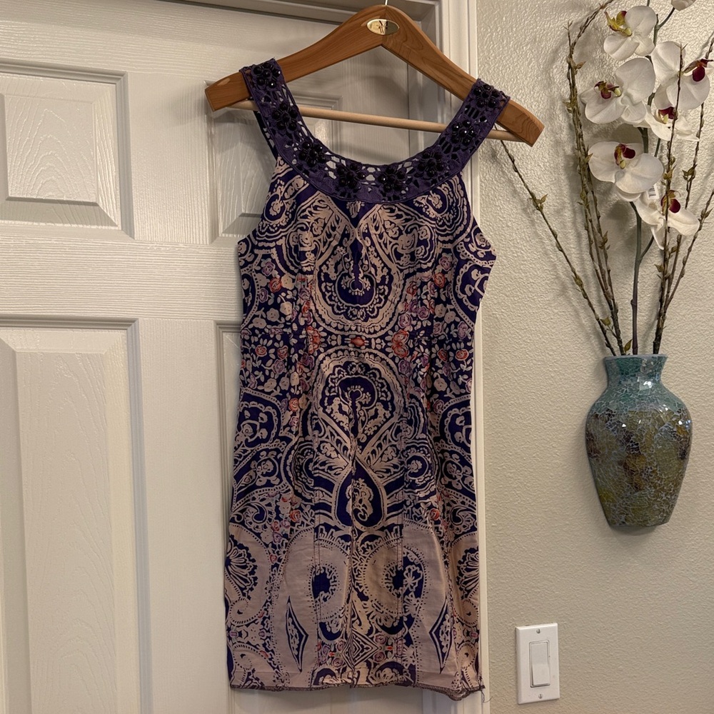 Free People Plum Folklore Beaded Dress